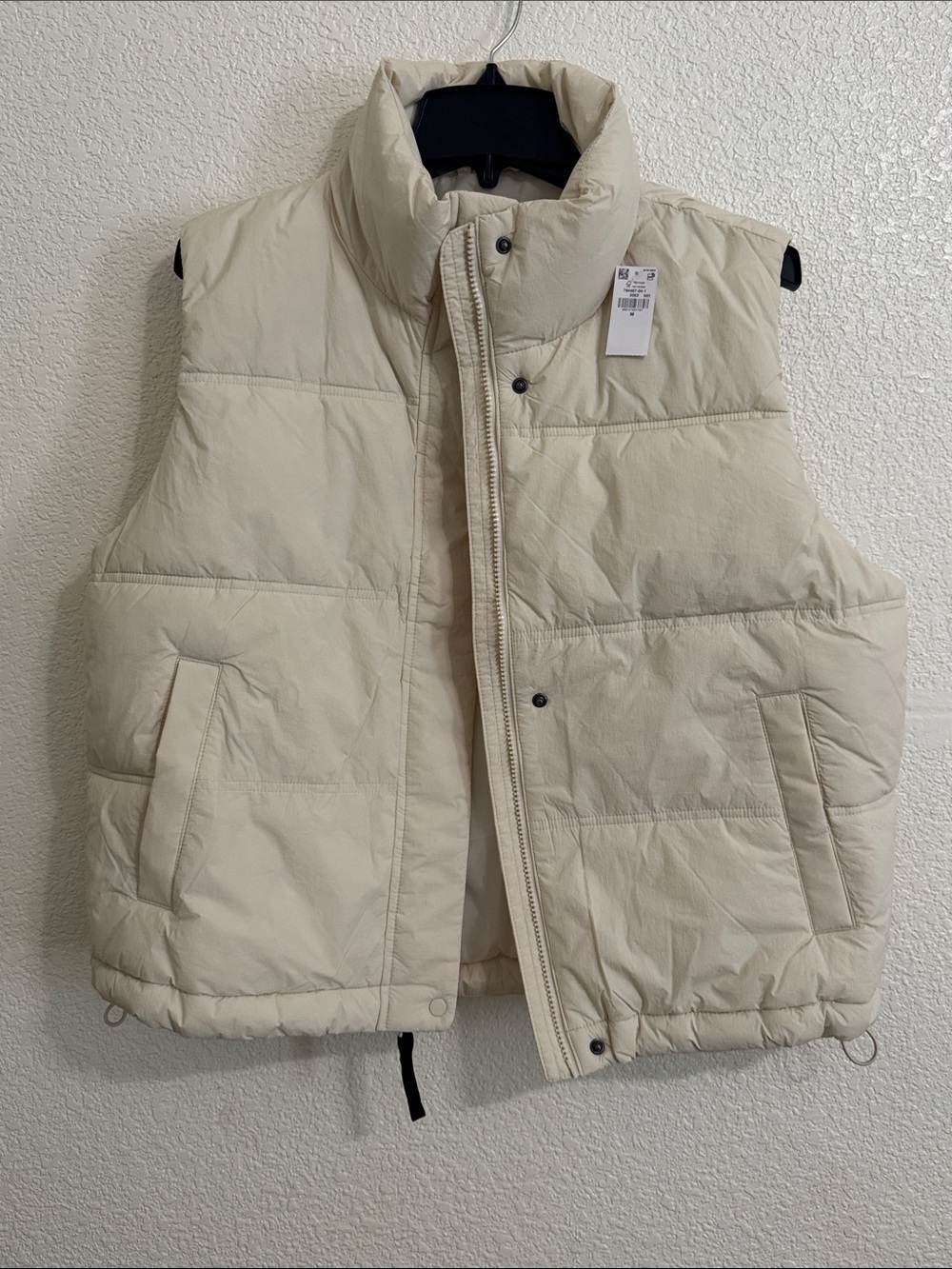 Women’s Cream Puffer Vest - Lightweight Quilted Vest